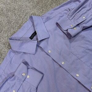 Rochester Mens Purple Egyptian Cotton Non-Iron Dress Shirt 20 34/35 Micro Check